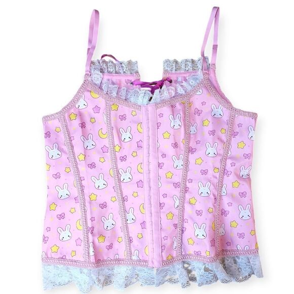 Littleforbig Women's Lace Up Boned Overbust Corset Bustier Bodyshaper - Picture 3 of 9